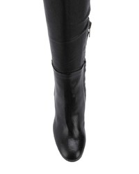 schwarze Overknee Stiefel aus Leder von Clergerie