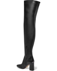 schwarze Overknee Stiefel aus Leder von MICHAEL Michael Kors