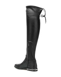 schwarze Overknee Stiefel aus Leder von MICHAEL Michael Kors