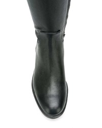 schwarze Overknee Stiefel aus Leder von MICHAEL Michael Kors