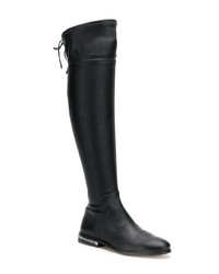 schwarze Overknee Stiefel aus Leder von MICHAEL Michael Kors