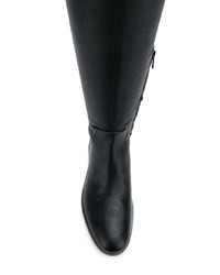 schwarze Overknee Stiefel aus Leder von MICHAEL Michael Kors