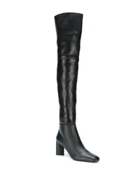 schwarze Overknee Stiefel aus Leder von Tom Ford