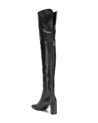 schwarze Overknee Stiefel aus Leder von Tom Ford