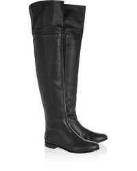 schwarze Overknee Stiefel aus Leder von Jimmy Choo