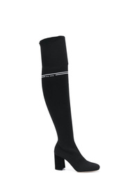 schwarze Overknee Stiefel aus Leder von Miu Miu