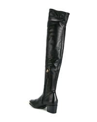 schwarze Overknee Stiefel aus Leder von Giuseppe Zanotti Design