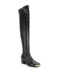 schwarze Overknee Stiefel aus Leder von Giuseppe Zanotti Design