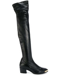 schwarze Overknee Stiefel aus Leder von Giuseppe Zanotti Design