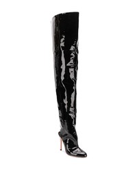 schwarze Overknee Stiefel aus Leder von Natasha Zinko