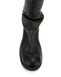 schwarze Overknee Stiefel aus Leder von Guidi