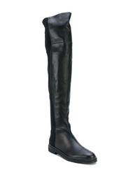 schwarze Overknee Stiefel aus Leder von Sergio Rossi