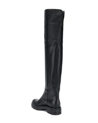 schwarze Overknee Stiefel aus Leder von Gianvito Rossi