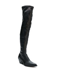 schwarze Overknee Stiefel aus Leder von Givenchy