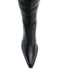 schwarze Overknee Stiefel aus Leder von Givenchy