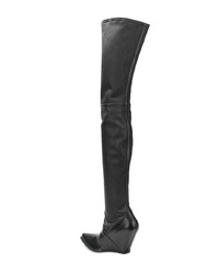 schwarze Overknee Stiefel aus Leder von Unravel Project