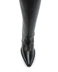 schwarze Overknee Stiefel aus Leder von Unravel Project