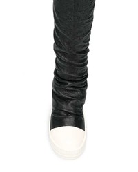 schwarze Overknee Stiefel aus Leder von Rick Owens