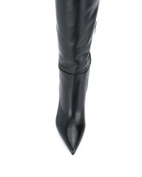 schwarze Overknee Stiefel aus Leder von Sergio Rossi