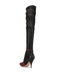 schwarze Overknee Stiefel aus Leder von Petar Petrov
