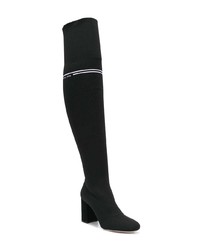 schwarze Overknee Stiefel aus Leder von Miu Miu