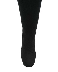 schwarze Overknee Stiefel aus Leder von Miu Miu