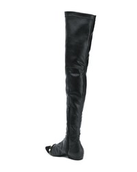 schwarze Overknee Stiefel aus Leder von Philosophy di Lorenzo Serafini