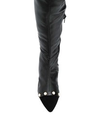 schwarze Overknee Stiefel aus Leder von Philosophy di Lorenzo Serafini