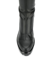schwarze Overknee Stiefel aus Leder von Giuseppe Zanotti
