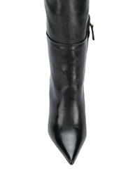 schwarze Overknee Stiefel aus Leder von Aldo Castagna