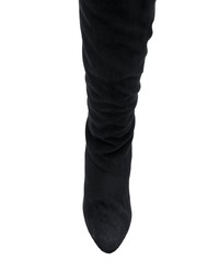 schwarze Overknee Stiefel aus Leder von Maison Ernest