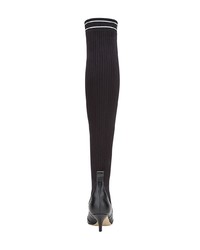 schwarze Overknee Stiefel aus Leder von Fendi