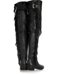 schwarze Overknee Stiefel aus Leder von See by Chloe