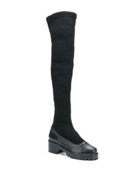schwarze Overknee Stiefel aus Leder von Nicole Saldaña