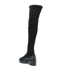 schwarze Overknee Stiefel aus Leder von Nicole Saldaña
