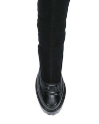 schwarze Overknee Stiefel aus Leder von Nicole Saldaña