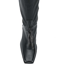 schwarze Overknee Stiefel aus Leder von Ann Demeulemeester