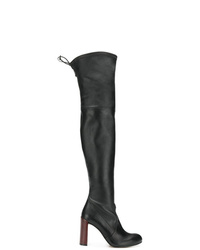 schwarze Overknee Stiefel aus Leder von Stuart Weitzman