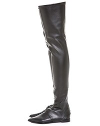 schwarze Overknee Stiefel aus Leder von Tibi