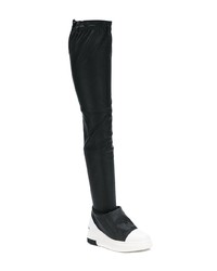 schwarze Overknee Stiefel aus Leder von Cinzia Araia