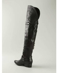 schwarze Overknee Stiefel aus Leder von Toga
