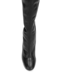 schwarze Overknee Stiefel aus Leder von Alexander McQueen