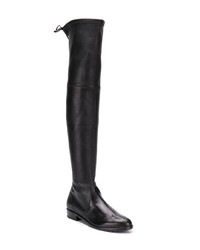 schwarze Overknee Stiefel aus Leder von Stuart Weitzman