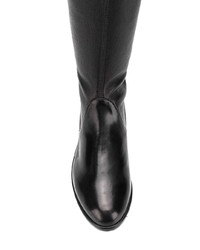 schwarze Overknee Stiefel aus Leder von Stuart Weitzman