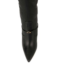 schwarze Overknee Stiefel aus Leder von Jennifer Chamandi