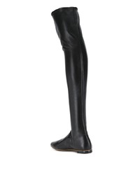 schwarze Overknee Stiefel aus Leder von Bottega Veneta