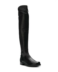 schwarze Overknee Stiefel aus Leder von Stuart Weitzman