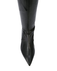 schwarze Overknee Stiefel aus Leder von Clergerie