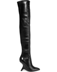 schwarze Overknee Stiefel aus Leder von Tom Ford