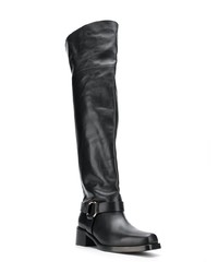 schwarze Overknee Stiefel aus Leder von RED Valentino